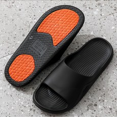 悅生活 best buy 一體成形吸盤式EVA止滑拖鞋二雙組 42-43 黑色 男士拖鞋