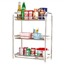 雙手萬能 不鏽鋼多用途三層廚衛收納架, 1個