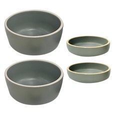 JUST HOME 北歐陶瓷餐具組, 調味碟9 x 2.5cm 2個 + 麵碗15.5 x 8cm 2個, 灰色, 1組