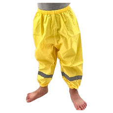 95%棉質+5%氨綸 兒童透氣防水雨褲 黃色/粉色, L