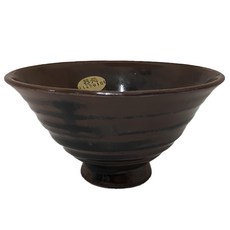 美濃燒 天目V型4井-日本製 陶瓷碗 日式餐碗 飯碗 湯碗, 深棕色, 1入