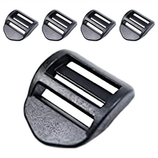 捷華 目字型織帶連接扣, 2.5cm, 黑色, 5個