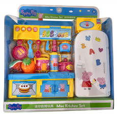 Peppa Pig 粉紅豬小妹 冰箱廚房組 迷你廚房玩具, Multicolor, 包裝尺寸約：寬23x高26x厚7.5cm, 1組