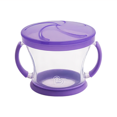 Munchkin 滿趣健 防漏零食杯, 防滑把手, 適用汽車座椅/嬰兒推車, 紫色, 1個