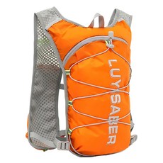 LUYISABER 輕量防潑水運動跑步反光登山包, 橘色