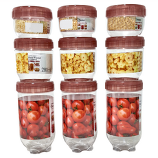 LocknLock 樂扣樂扣 新概念儲物罐9件組, 透明, 1組