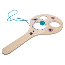 BS Toys 眼高手低洞洞拍, 6歲以上，彈跳球，眼球運動，訓練手眼協調, 1支, 木色