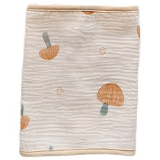 Chu-mi 啾米 四層紗長型澡巾 25x45 CM 100%棉, 橘蘑菇, 1條