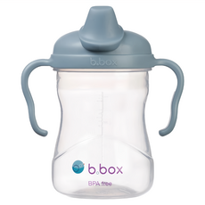 Bbox PP鴨嘴杯,莫蘭迪藍,寶寶學飲杯,不含BPA,鴨嘴柔軟,易握手柄,外出便攜, 1個, 240ml