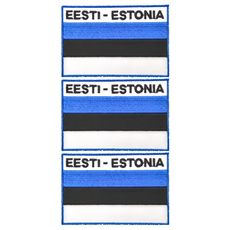 A-ONE 匯旺 愛沙尼亞國旗刺繡布貼 Set 8x5cm 聚酯纖維 台灣製, 愛沙尼亞, 3個