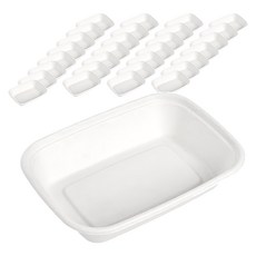 方單格植纖盒 53號 白色 1L 一次性餐盒 外帶餐盒, 50個, 10組