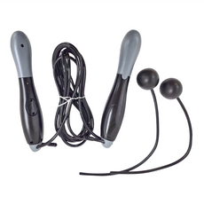 智能電子計數兩用跳繩 精鋼軸承360°旋轉, 180g, 長繩 黑色, 1組