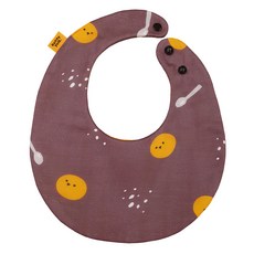 Runny yolk. 朗尼幼克 純棉口水巾, 墨紅色, 1個