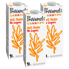 Provamel 無糖燕麥奶, 生機, 乳糖, 低脂, 不含色素防腐劑, 不含人造添加劑, 1L, 3瓶