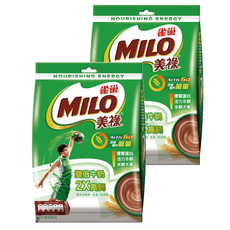 MILO 美祿 雙倍牛奶2X高鈣 可可麥芽飲品，活力維生素B群，無添加香料、色素、防腐劑, 30g, 14包, 2袋