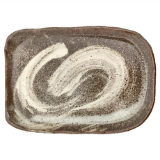 美濃燒 灰刷毛7吋角皿 日本製 混和顏色 餐盤, 1個