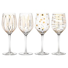 MIKASA 白酒杯 金黃紋飾, 4個, 414ml