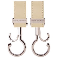 e.x.p. japon 精品掛勾 專利360度旋轉雙掛勾設計 2入/組, 白金 + 皮革拿鐵, 2個