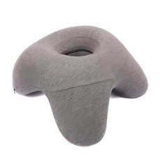 西格傢飾 多功能樂眠舒頸趴睡枕頸椎枕 雅灰色 純棉透氣 記憶海綿填充 舒適好眠, 1個