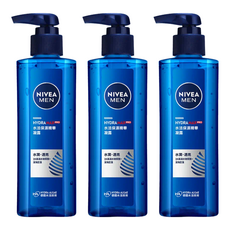 NIVEA 妮維雅 男士水活保濕精華凝露 高保濕玻尿酸 清爽不黏膩, 150ml, 3瓶
