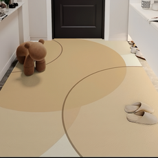 田甜 侘寂風防滑PVC皮革地墊 玄关地垫入戶門墊 可擦拭, 120 x 80cm, 1件