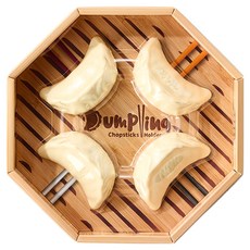 Dumpling Chopsticks Holder 水餃造型多用途筷架 4件套組 無毒PVC材質 止滑設計, 奶油色, 1組