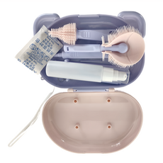 城市漫遊 奶瓶刷旅行組 豪華款-粉紫色 PP、PE、304不鏽鋼、食品級矽膠, 1組