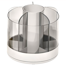 桌上型 六格旋轉收納桶 F0687-02, 透明灰, 1個