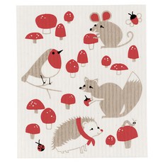 Now Designs 瑞典 環保抹布 (紅蘑菇) 70%植物纖維素 30%棉, 1個