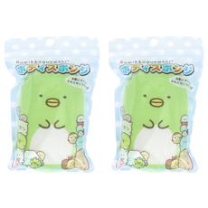 San-X 三麗鷗 卡通沐浴海綿, 角落生物企鵝, 海綿柔軟, 方便吊掛晾乾, 2個