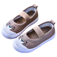 愛貝比 兒童帆布鞋 鬆緊套鞋 幼稚園室內鞋 休閒鞋, 190mm, 獅子 咖啡色