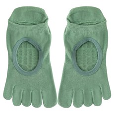 NICOFUN 愛定做 女款 腳背簍空止滑瑜伽襪 FYK245TOE03 40g, 22~24.5cm, 綠色