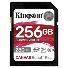 Kingston 金士頓 Canvas React Plus SDXC 記憶卡 SDR2V6, 1個, 256GB