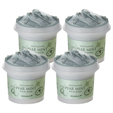 SKINFOOD 西洋梨薄荷深層清潔面膜, 120g, 4罐, 1入