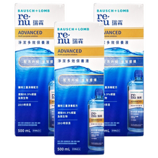 BAUSCH LOMB 博士倫 瑞霖 淨潔多效保養液, 500ml, 3瓶