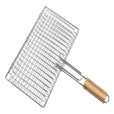 點秋香 木柄雙合烤網, 大, 1個