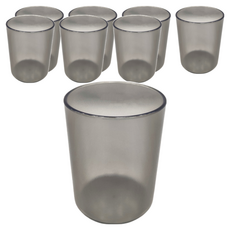 懶角落 壁掛漱口杯置物架 杯子, 透明灰色, 8個