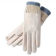 GOLOV.EJOy 女款羊毛冬天滑雪保暖手套 米白色 均碼, 25 x 17cm, 1雙