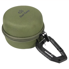 CoolCamp 寵物投餵盒 不銹鋼雙碗EVA快掛包, 軍綠色, 1個