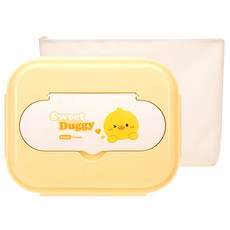 Edison Friends Hanaro 不鏽鋼餐盤袋組 (小鴨黃), 1組, 黃色(小鴨), 便當盒+便當袋