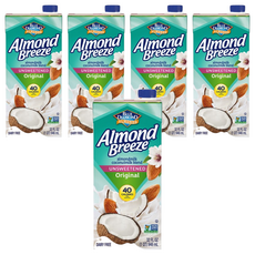 BLUE DIAMOND 藍鑽 Almond Breeze 無糖原味杏仁椰奶飲, 946ml, 5瓶