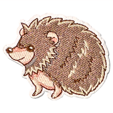 你好 刺蝟 刺繡貼紙, 刺蝟 棕色, 1張