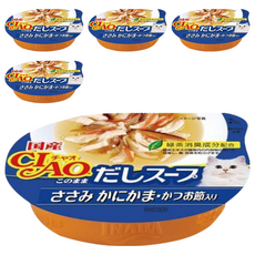 INABA CIAO 啾嚕 原湯杯 NC-53 60g, 雞肉 + 蟹肉棒 + 柴魚片, 5個