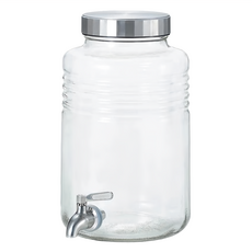 ADERIA GLASS 時尚飲料桶 附不鏽鋼水龍頭, 8638, 5L, 1組