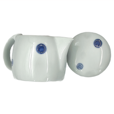 Saikai 西海陶器 日本陶瓷茶壺 濾網使用304不鏽鋼 寬厚壺身設計 鷹嘴壺口設計 倒水集中不外洩 人體工學壺把, 丸紋, 525ml, 1個