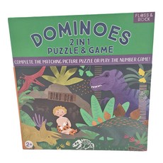 FLOSS&ROCK 2合1多米諾骨牌 拼圖, 2歲以上, 恐龍世界, 28片, 1盒