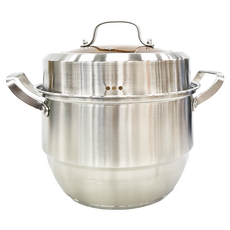 雙層304蒸煮鍋，容量約7L，適用瓦斯爐、紅外線爐、電磁爐、鹵素爐, 24cm, 1個