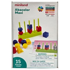 Miniland 幾何邏輯推理疊疊樂，15人，西班牙產，3歲以上, 1盒, 多種顏色