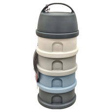 BEABA 四層奶粉食物儲存盒, 適用年齡：0個月以上, 耐熱度：-20℃~100℃, 法國設計製造, 藍灰, 1個