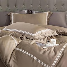 Aaron 艾倫生活家 素色刺繡系列 頂級60支100%萊賽爾天絲歐式壓框枕套